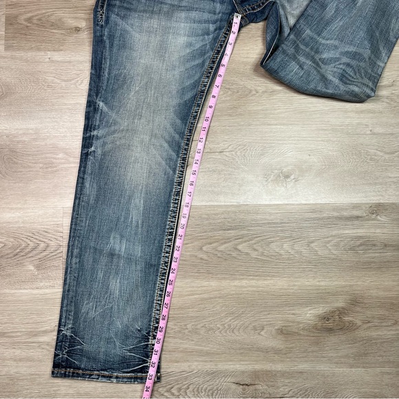 Rock Revival Faded Albus Straight Size 38 Jeans with Embroidered Pockets - Picture 15 of 15